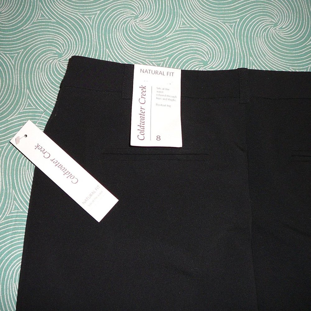 NWT Coldwater Creek Black Boot Cut Trouser Pants 8 - Picture 8 of 8